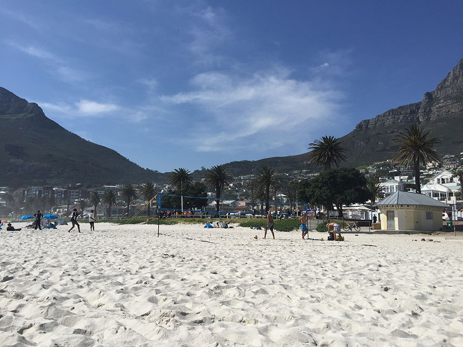 On the beach at Camps Bay.