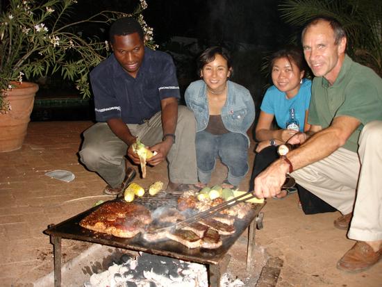 Sitting around the Braai.