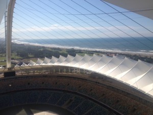 View from the top of the Moses Mabhida Stadium.