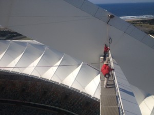 At the top of the Moses Mabhida Stadium.