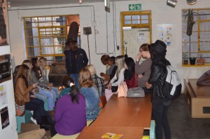 Getting ready for a walking tour with Bheki.