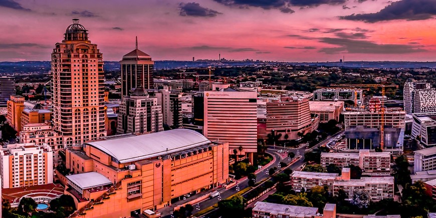 Sunset at Sandton, South Africa